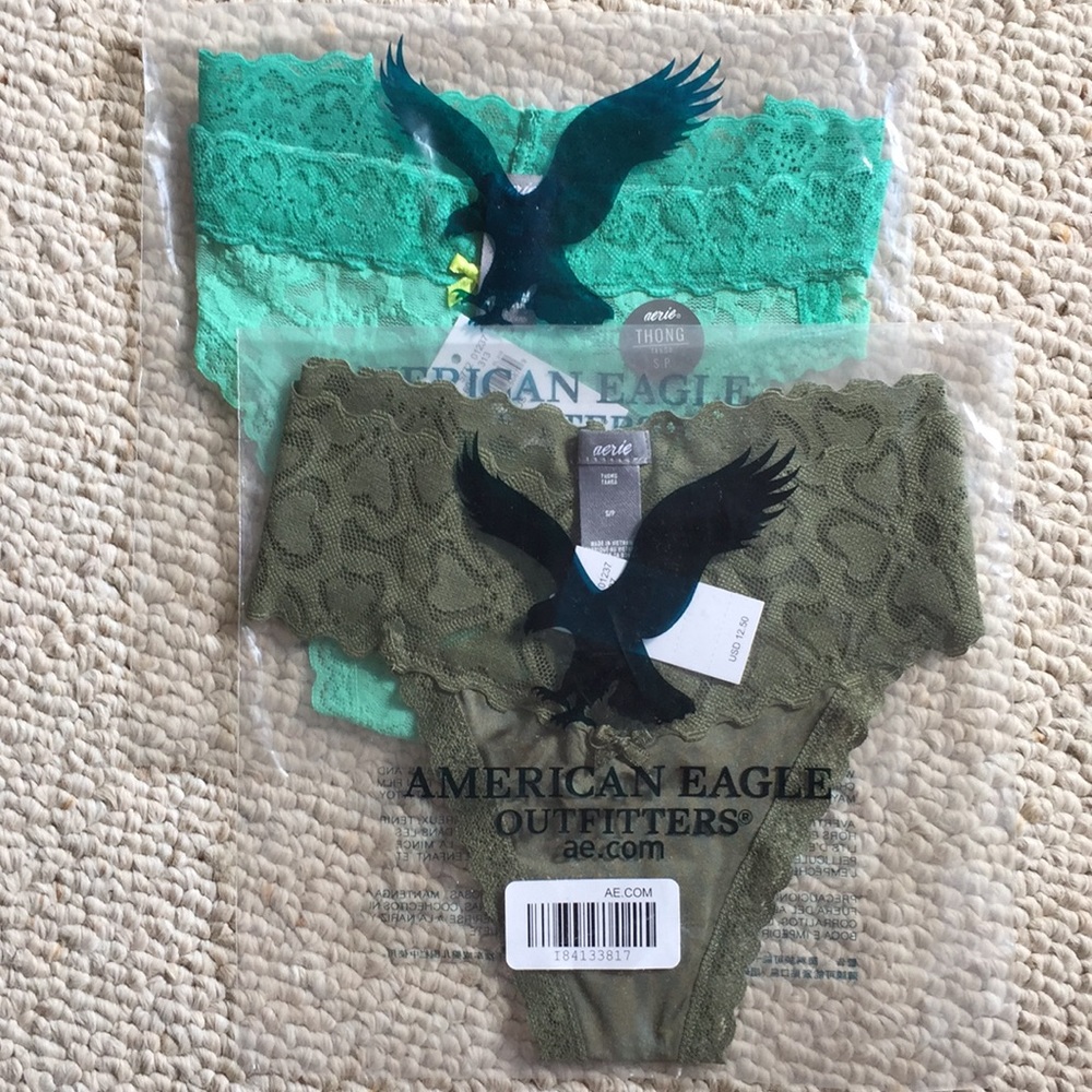 NWT 2 American Eagle aerie lace tanga thongs
